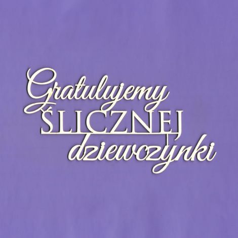 Tekturka Crafty Moly Napis G5 - Gratulujemy ślicznej dziewczynki